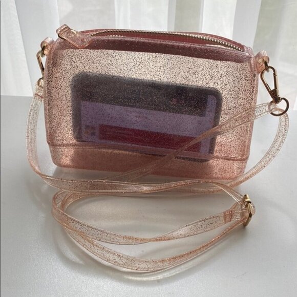 Pink Crossbody Bag with Transparent see through concert bag - Picture 1 of 11